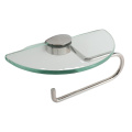 Stainless Steel Wall Mounted Paper Toilet Holder With glass Mobile Phone Shelfm